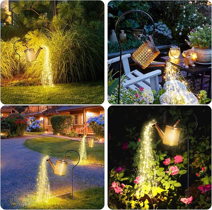Solar Watering Can Light - Solar Yard Decorations Outdoor,Garden Decor Lights for Yard,IP65 Waterproof Hanging Lantern Lights,Outside Garden Flower Bed Decor Light for Moms Birthday