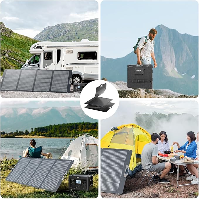 GRECELL Portable Power Station 2400W with 350W Foldable Solar Panel, 1843Wh LiFePO4 Solar Generator with 2 PD100W, 4 2400W AC Outlets, UPS Backup Battery for Home Emergency CPAP Outdoor Camping RV