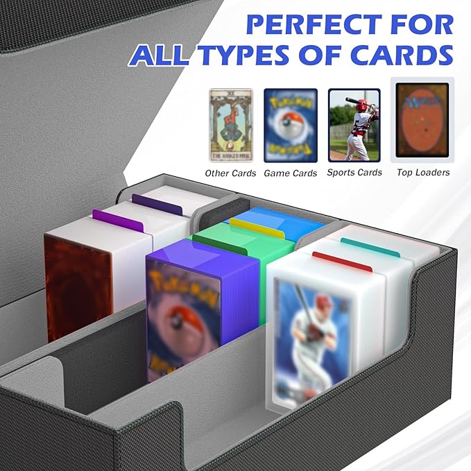 Mtg Deck Box Set, 4000+ PU Leather Strong Magnet Trading Card Storage Box, Card Case Set Include 3-Row Card Box, 4 Commander Deck Case, Playmat, Deck Box for TCG, MTG, CCG, YuGiOh