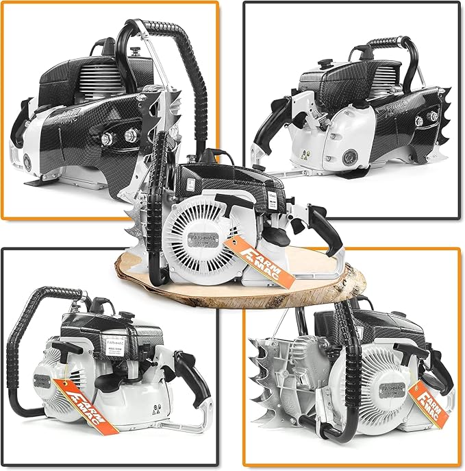 FARMMAC F070W Gas Chainsaw with 42 Inch Alloy Solid Bar, 105cc 2-Cycle Gasoline Power Chain Saws, 4.8KW 6.5HP Power Chain Saw, All Parts Compatible with MS070 090 (F070W WITH 42 INCH BAR/CHAIN)