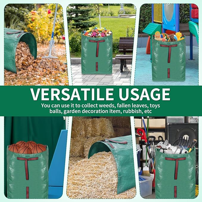 Hysagtek Leaf Collector Large Yard Dustpan - 53 Gallon Leaf Bags Leaves Collector Reusable Yard Waste Bags for Lawn Care, Camping & Recycling
