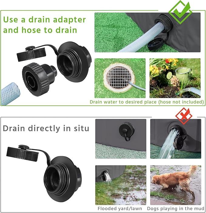 Yaheetech Foldable Dog Pool Collapsible Hard Plastic Dog Swimming Pool Portable Pet Pools Doggie Wading Pool Bath Tub for Puppy Small Medium Large Dogs, 71 x 12 Inches Black，Used