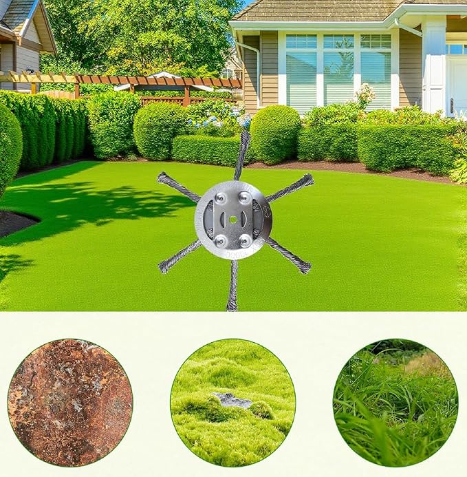 2Pcs Steel Wire Grass Trimmer Head, 6 Inches Steel Wire Weed Trimmer Head, String Trimmer Replacement Head for Electric Battery Powered Cordless String Trimmer-0.22 inch Hole (2, Silver)