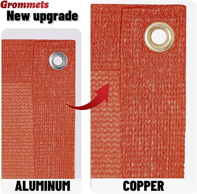 SUNNY GUARD Shade Cloth Custom Size 14x18 FT Sun Shade Screen Fabric Shade Cover Tarp with Grommets for Pergola Backyard Garden, Terra(We Customized)