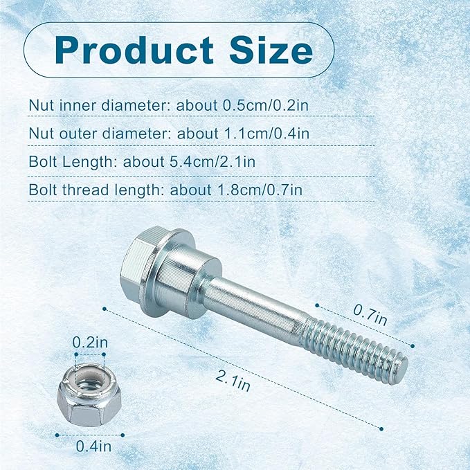 Snow Blower Shear Pins Replacement for Husqvarna 580790401 Shear Bolts & Nuts Kit Fit for Husqvarna Craftsman Poulan 2 Stage Snow Blowers - 6 Packs