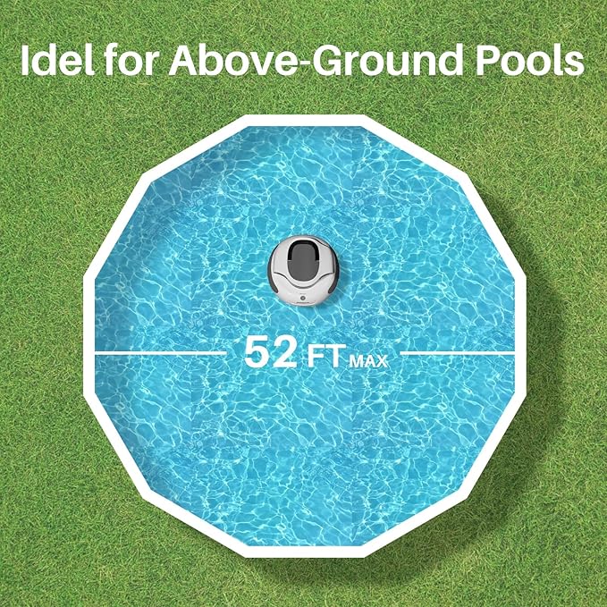 POOLPURE AquaGuard SE II Cordless Robotic Pool Cleaner - 120Min Runtime with 5000mAh Battery, Dual 30W Motor Power for Above Ground & Inground Pools, Auto Cleaning with Self-Parking