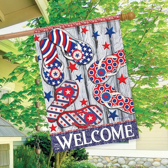 Briarwood Lane House Flag 40x28 For Outdoor Freedom Flip Flops Summer For Summer House Flag