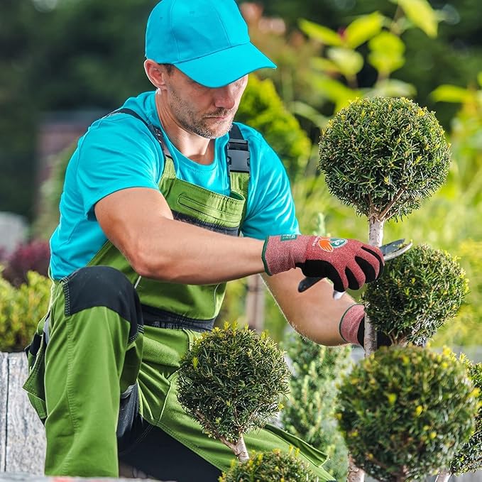 6 Pairs Gardening Gloves for Women and Men, Latex Coated Gloves for Work, Garden Gloves Made from Recycled PET, Large