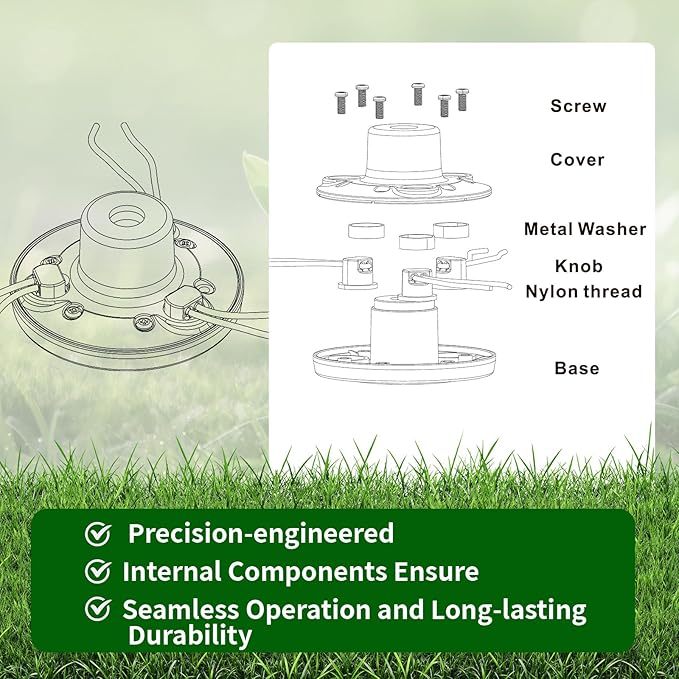 Quintillus Universal Weed Eater Head,H09 Weed Wacker Head Grass Trimmer Head Compatible with Ego, Ryobi,Echo,Weed Warrior with 12pc 11in / .095" Triangle Trimmer Line （Not for Kobalt）