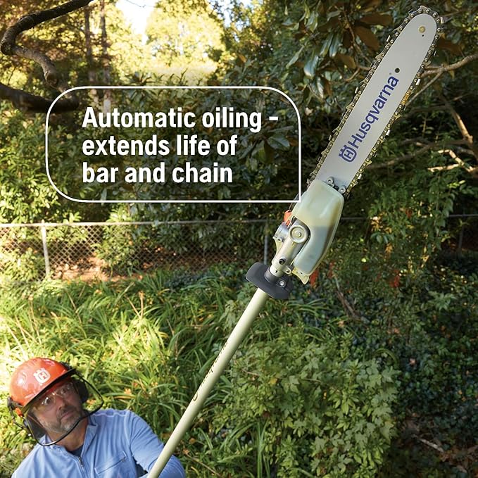 Husqvarna 122LKP Gas Pole Saw, Multi-Purpose Tool with Pole Saw Attachment, Equipped with X-CUT Chain, 12-foot Reach Cuts Limbs up to 8 Inches Thick, 21.7CC