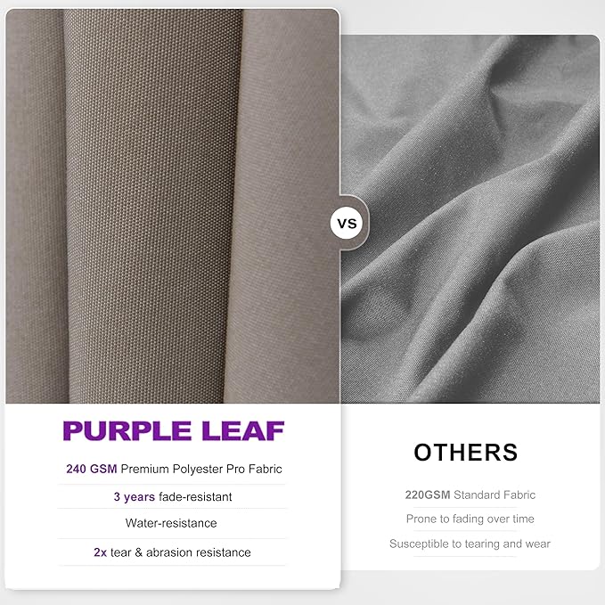 PURPLE LEAF 8' X 8' Swivel Outdoor Patio Aluminum Umbrella with Base Left-right Tilting Cantilever Offset Umbrella with UV Resistant Heavy Duty Fabric for Deck Pool Patio Backyard, Ash Mocha