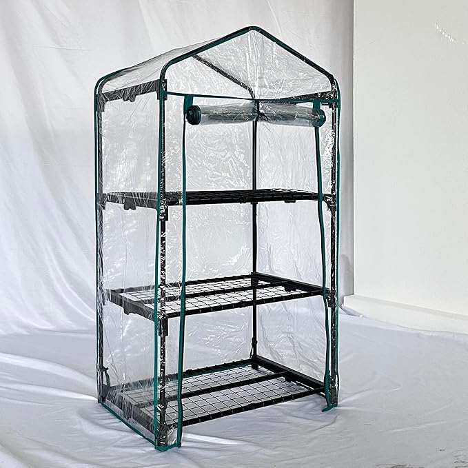 Upgraded 3-Tier mini Greenhouse with PVC Cover