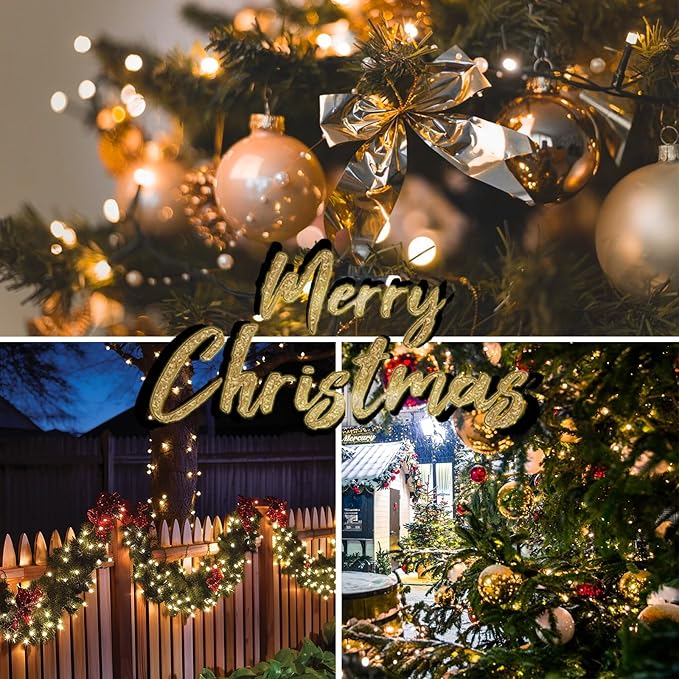 Connectable 240LED 88Ft 13Modes Christmas Lights Indoor Outdoor | Extendable Green Wire Christmas String Lights with Timer | Twinkle Fairy Light Plug in for Xmas Tree Garden Decor Party (Warm White)