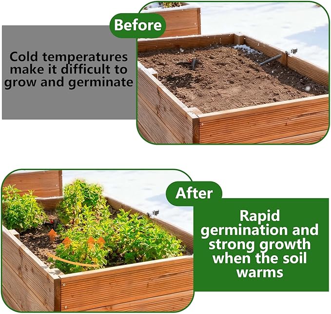 Adnee 118Ft Thermostatic Soil Heating Cable,Rubber Heating Warming Cable with Thermostat and Ground Stakes,Plant Soil Heater Cable for Cold Frame,Graden,Greenhouse Seed Grow