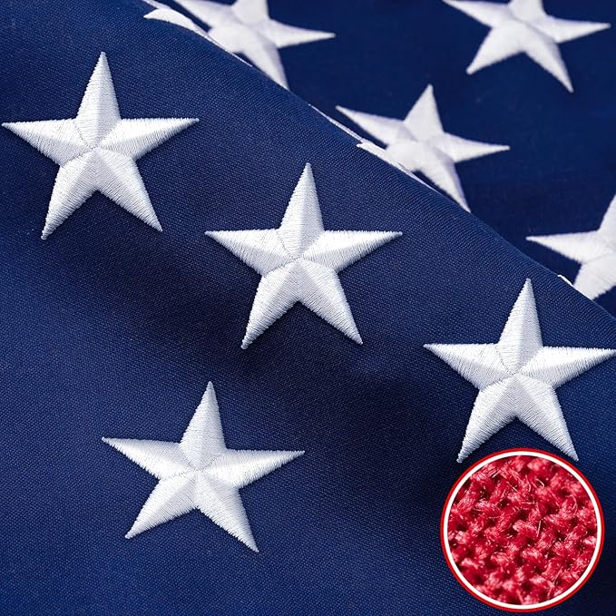 American Flag 20x38 ft TearProof Series, Heavy Duty Tough Spun Polyester USA Flags High Wind, US Flags for Outside Outdoor with Durable Embroidered Stars Sewn Stripes, 7 Brass Grommets