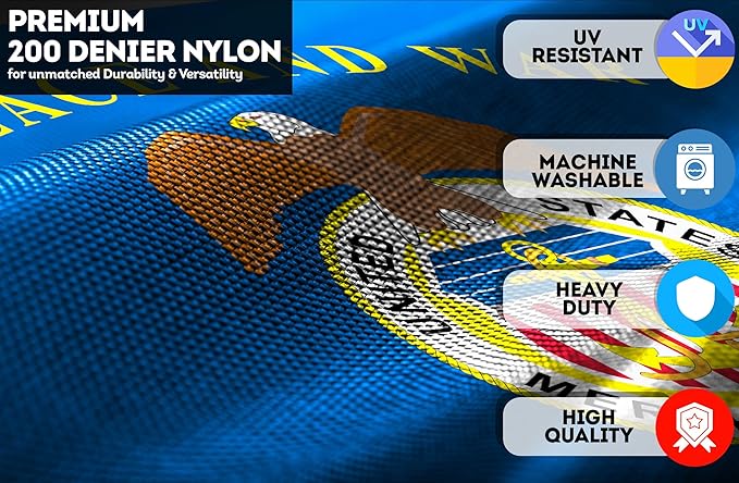 AGAS United States Merchant Marines Flag 2x3 Ft - Printed 200D Nylon Canvas Header Two Brass Grommets US Merchant Marines USMM Flag