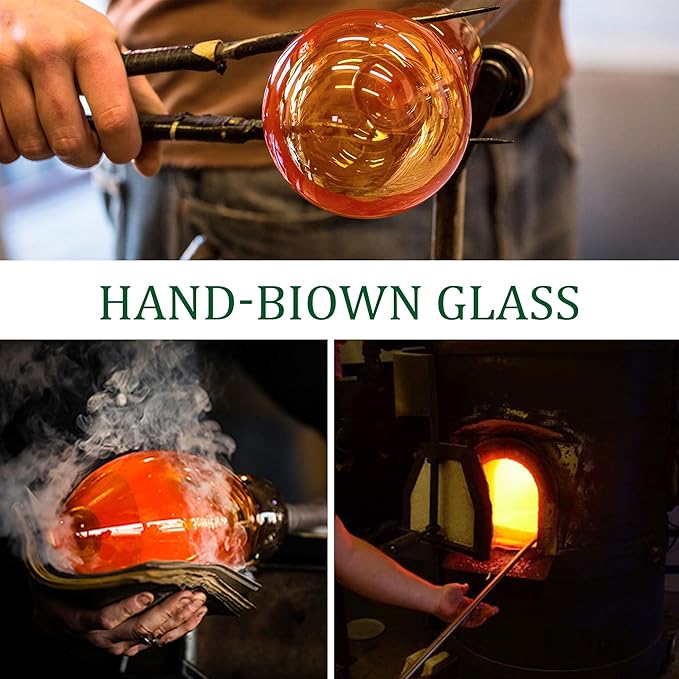 Hand Blown Glass Gazing Balls for Garden Hanging Friendship Balls Christmas Ball Ornaments for Xmas Tree Decoration (Red - A)