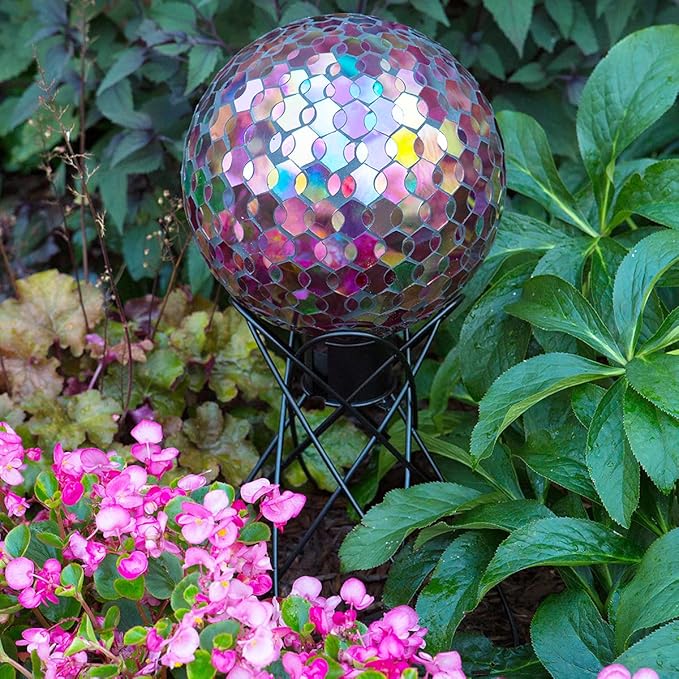 Echo Valley Products 8244 Helix Gazing Globe Outdoor Décor for Lawns and Gardens, Iridescent, 10 inches
