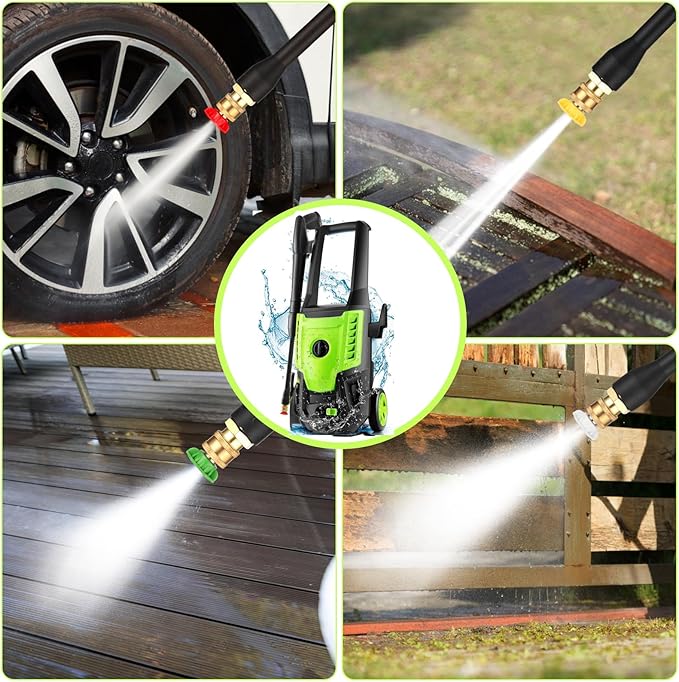 Pressure Cleaner 5000 PSI 4.0GPM Portable Power Cleaner with 4 QC Nozzles, 500ML Foam Cannon for Cars/Fences/Driveways/Home/Patios Cleaning, Green