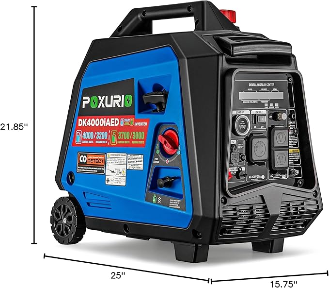 3450-Watt Dual Fuel Inverter Generator for Home Use, 1.6Gallon Large Fuel Tank Up to 8.3 Hours Use, 120V Gas Powered Generator Super Quiet - EPA Compliant