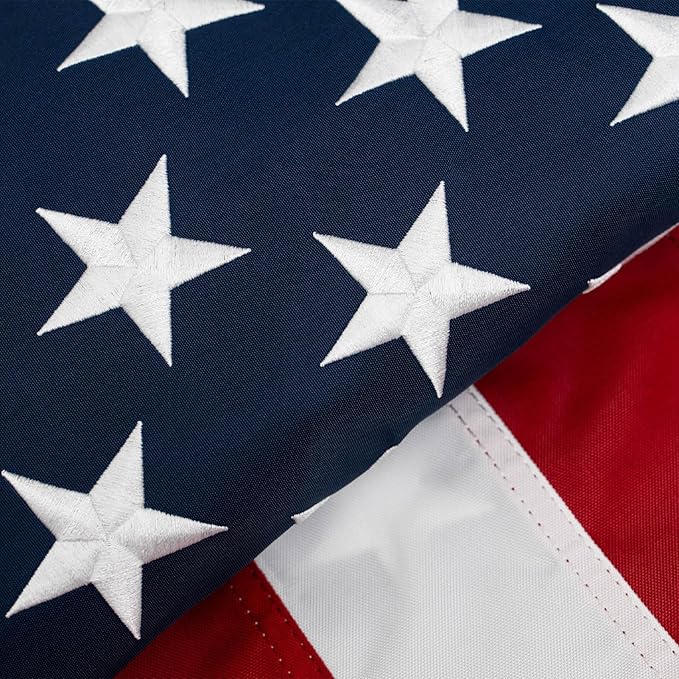 Homissor American Flags for Outside US Flag 2x3 Heavy Duty Outdoor USA Banner Embroidered Stars High Wind All Weather Sewn Stripes Brass Grommets