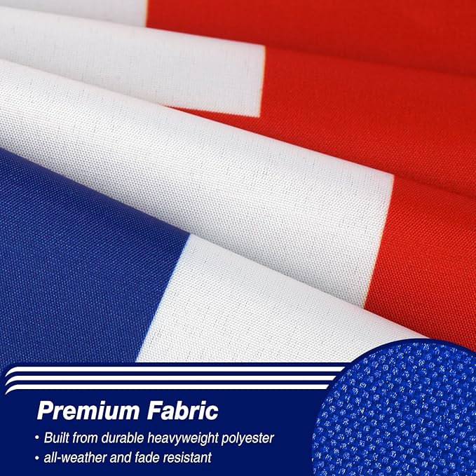 British Union Jack Flag 3x5 ft Outdoor, Double Sided 3 Ply Heavy Duty National Flag for UK, 100% Quality Polyester England United Kingdom Banner with Brass Grommets 4 Rows Stitches