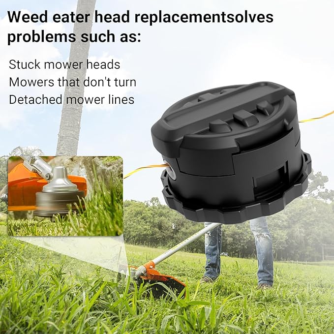 N737410 Quick Feed String Trimmer Head, String Trimmer Head for Dewalt Models DCST922B, DCST922P1, DCST972X1 String Trimmer, Weed Eater Head Replacement, Pre-Wound Dual 0.080" Line for Trimming