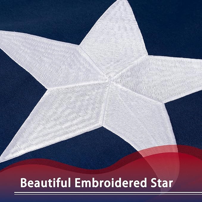 American Flag 20X38ft Deluxe Super Tough Series, Heavy Duty Spun Polyester, 7 Brass Grommets, All Weather Large US Flag USA High Wind with Embroidered Stars, Oversized Flags Outdoor Outside