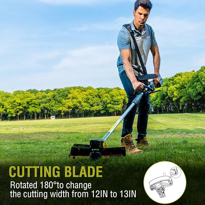 PowerSmart 40V 13" Cordless String Trimmer, 2-in-1 Battery Powered Weed Wacker Eater, 4.0AH Battery and Charger Included