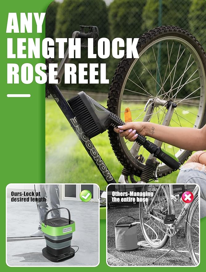 Portable Pressure Washer with 3.2 Gal Water Tank, Auto-Retract & Any-Length Lock Hose Water Hose, for Rinseless Car Wash, HVAC Coil Cleaning, Pet Care & Outdoor Use