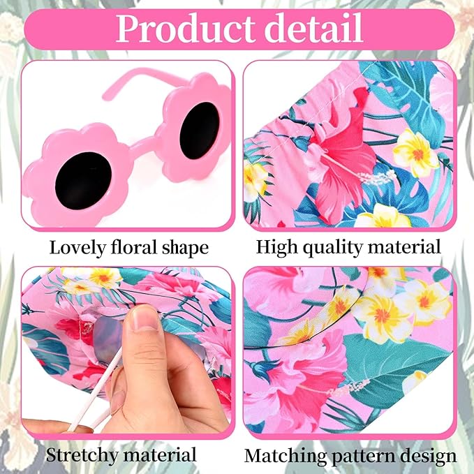 Summer Goose Outfit Porch Goose Outfits Bikini Goose Clothes Hawaiian Porch Goose Clothes for 23" Cement Plastic Goose Outdoor Garden Yard Patio Decor (Pink)