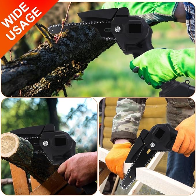 2-in-1 Cordless Pole Saw & 6 Inch/4 Inch Mini Chainsaw, Electric Pole Saw for Tree Trimming with 2x 21V 3.0Ah Batteries & Charger, Battery Powered Pole Chainsaw for Wood Cutting,13FT Max Reach