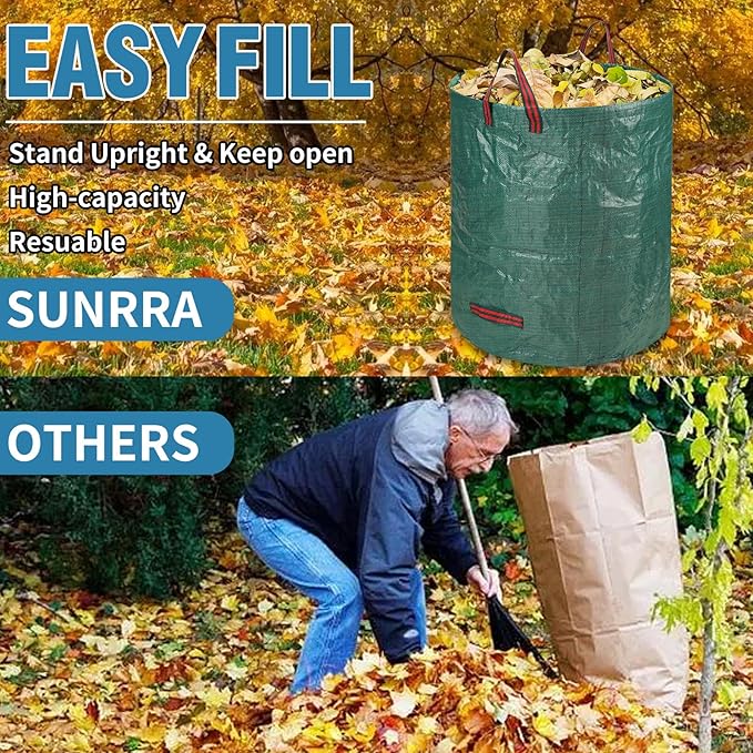 Reusable Leaf Bags, Tear-resistant & Reusable Lawn Bags, Yard Waste Bags, 72 Gal, 6 Pack