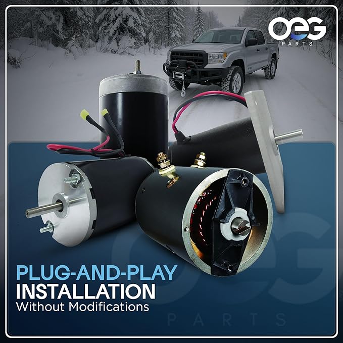 OEG Parts New Salt Spreader Motor Compatible With Buyers Salt Spreader Salt Dog 12 Volt 2 Wire D Shaft 3000966 ATV ATVS15A ATVS 15 SAB0189 10957