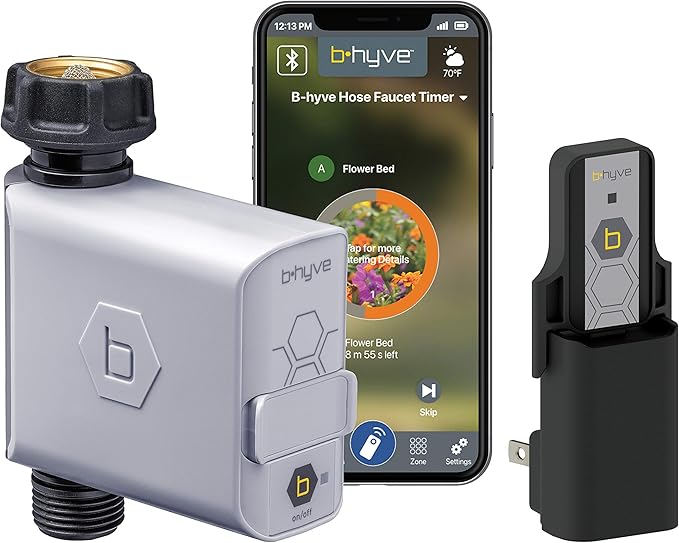 Orbit 61015 Garden Box Drip Irrigation Drip Watering Kit with B-hyve Smart 1-Outlet Hose Faucet Sprinkler Timer with B-hyve Smart Hub
