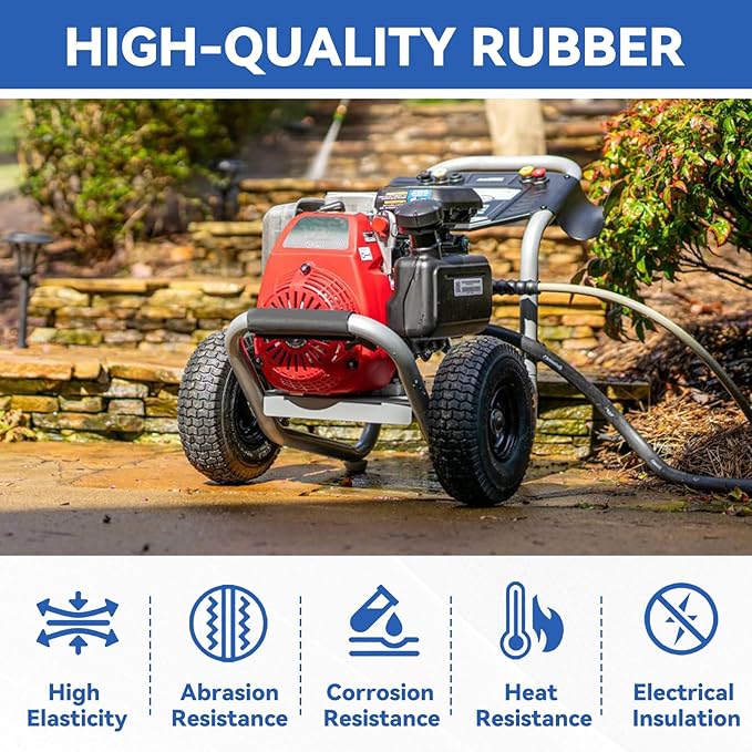 7107262 Gas Pressure Pressure Washer Rubber Feet Replacement for Most Gas Pressure Washer Frame Foot Parts Enhanced Pressure Washers Stability and Surface Protection (2 Pack)