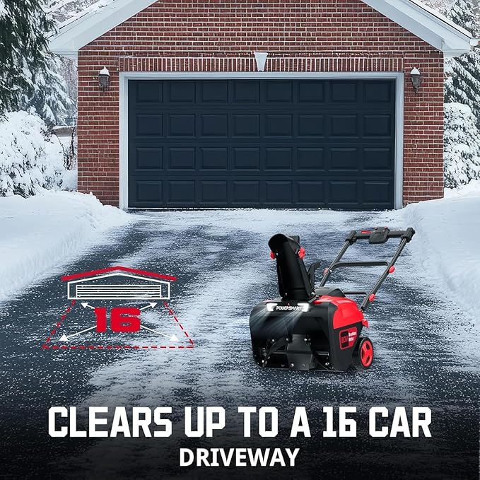 PowerSmart 80V 21-Inch Cordless Single Stage Snow Blower, 6.0Ah Battery&Charger