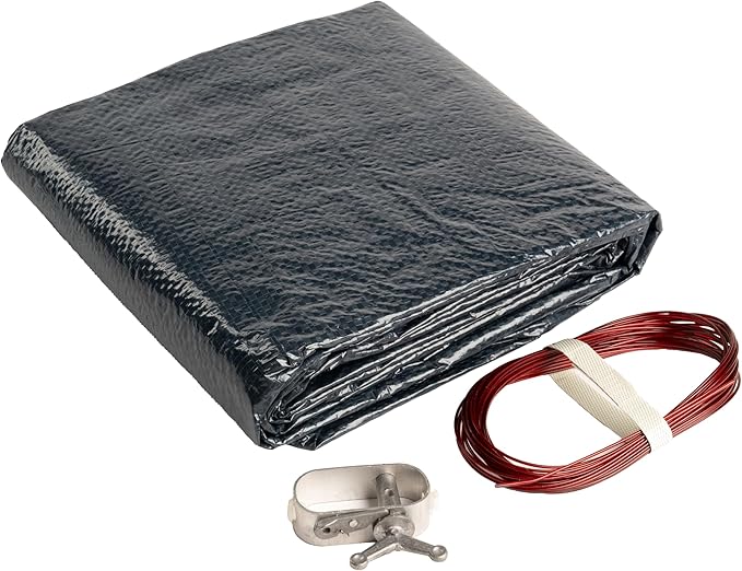 15’ ft. Round Pool Winter Cover for Above Ground Pools - 8-Year Warranty, Cold and UV Resistant, Weatherproof and Durable, Winch & Cable Included