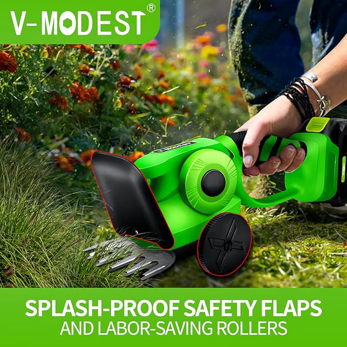 Cordless Hedge Trimmer with 21V, 2000mAh Battery, 2 in 1 Handheld Cordless Electric Hedge Trimmer, Grass Shear with Rechargeable Battery and Charger for Yard, Lawn