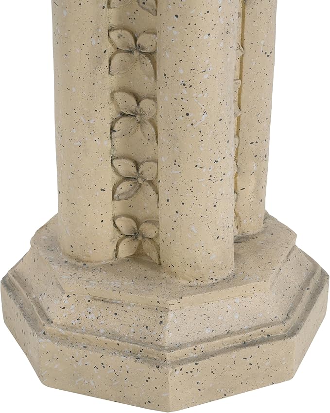 Decorative Roman Column Pedestal Column Plant Stand, Vintage European Style Classical Garden Pillar, Indoor Outdoor Decor, Pedestal Columns Plants Standing for Entryway Garden Yard Home (Sand/23.25"H)