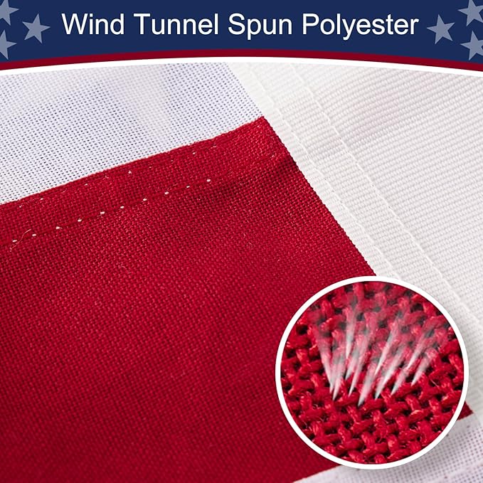 American Flag 2.5x4 ft Heavy Duty TearProof Series, All Weather High Wind US Flag, Premium Spun Polyester with Embroidered Stars, Sewn Stripes, Brass Grommets for Outdoor Use