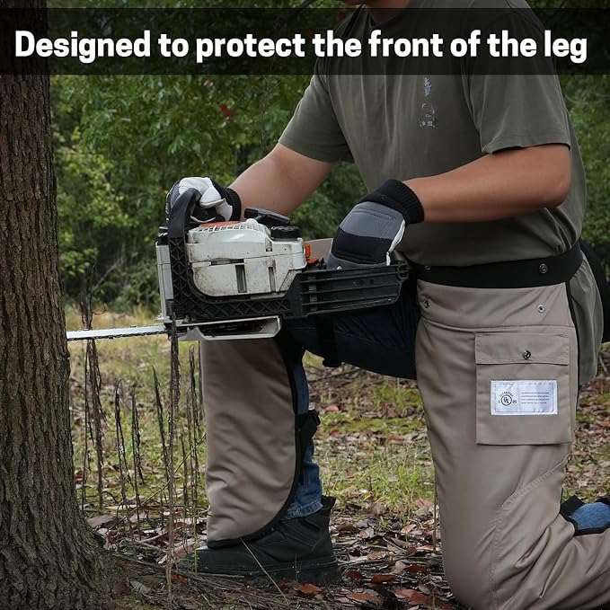 Chainsaw Chaps Apron Wrap 8-layer for Men/Women Loggers Forest Workers Protective Chain Saw Pants Adjustable