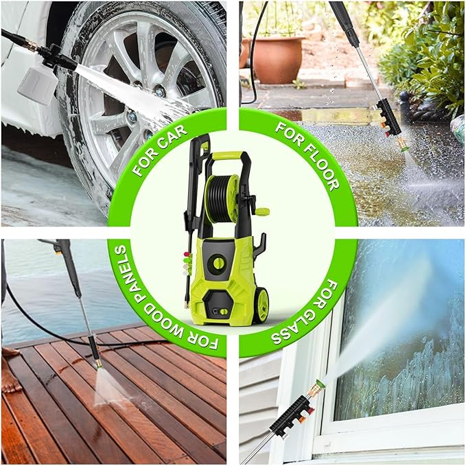 Pressure Washer 5000PSI 3.0GPM Power Washer with 4 Nozzles, Foam Cannon for Cleaning Cars, Driveways, Patios (Green)