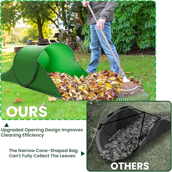 Leaf Collector, Foldable Lawn and Leaf Bags for Leaf Collection, Reusable Leaf Collector Bag for Leaves, Grass and Lawn Trash
