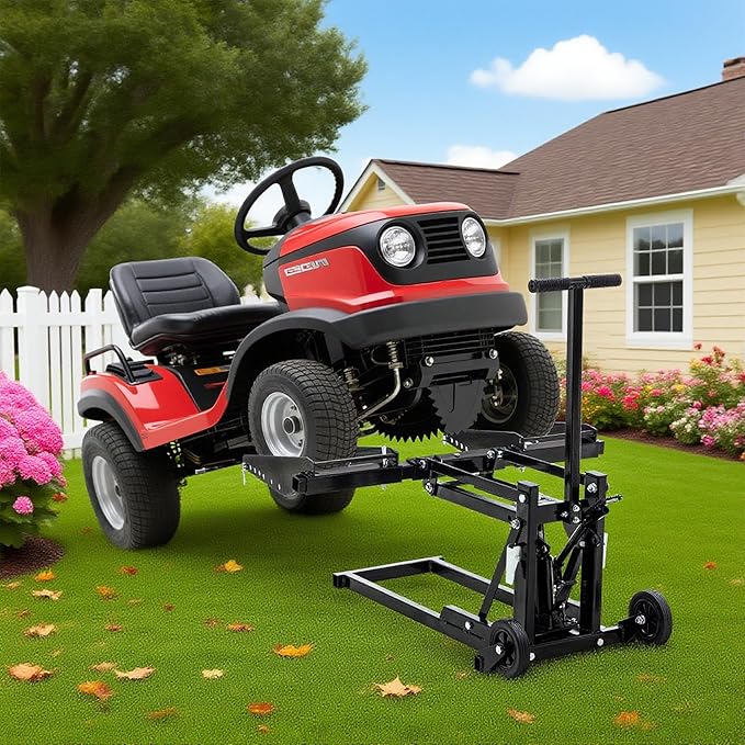 Riding Mower Lift,550 lbs Capacity Lawn Mower Lift Jack with Hydraulic Jack,Foldable Design for Zero Turn Mower Lift and Garden Tractors, Black