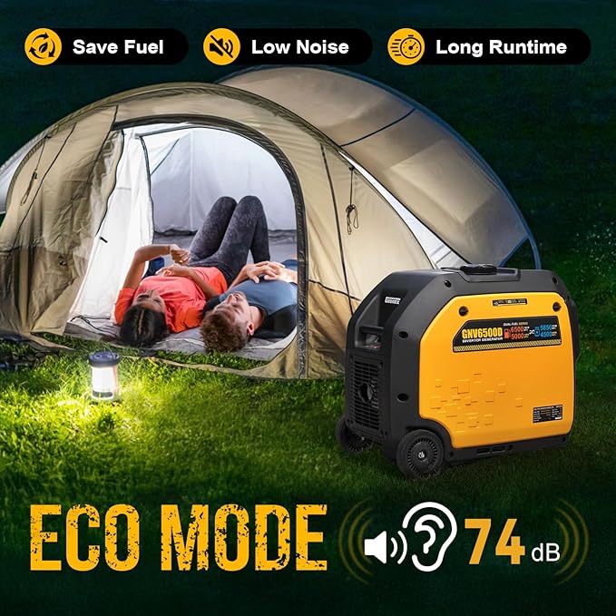 6500W Dual Fuel Inverter Generator, Gas & Propane Powered, RV Ready Remote/Electric Start, Super Quiet, 120V/240V with CO Sensor Portable Generator for RV, Camping or Party,EPA Compliant