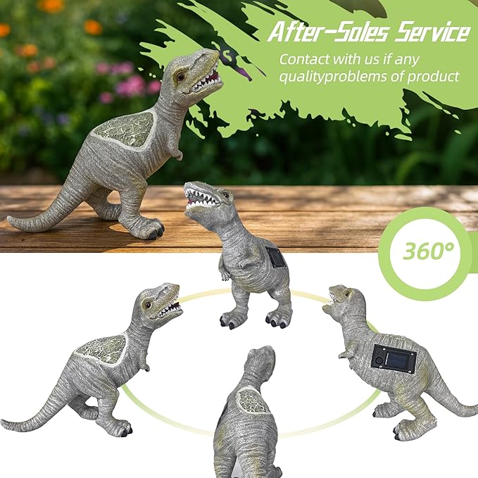 Dinosaur Garden Statue Outdoor Decoration - Weather Resistant Resin Dinosaur Sculpture, Hand-Painted Retro Design, Perfect for courtyards, porches, Fish Tanks