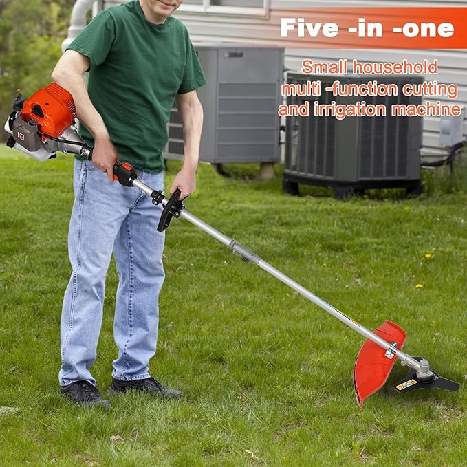 5 in 1Weed Trimmer,52cc 2-Stroke Gas Hedge Trimmer String Trimmer Brush Cutter Pole Saw with Extension Pole Multi Functionallandscaping Tools & Equipmen Ships from U.S. Warehouse