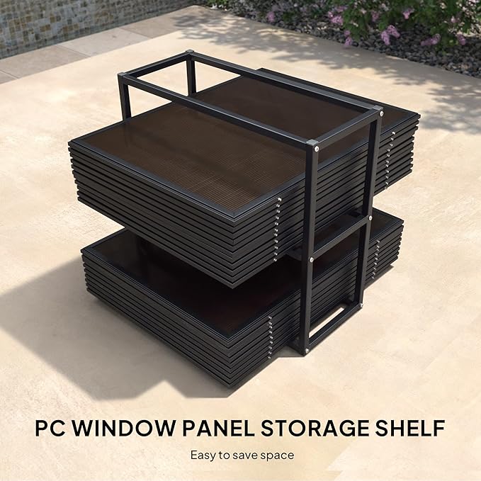 PURPLE LEAF 12' X 16' Sunroom Patio Hardtop Gazebo Double Top Galvanized Steel Screen House Aluminum Sun Room Outdoor Solarium for Garden Backyard