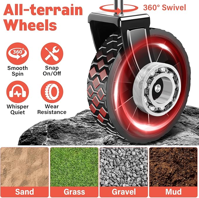 Wagons Carts Foldable,360 lbs Collapsible Wagon with Wheels Foldable Wagon Cart with Flexible Handle,Lightweight Portable Folding Cart for Camping Beach Picinic Grocery Sports Shopping Classic Black